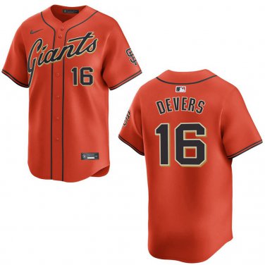 Giants #16 Rafael Devers Orange Stitched Jersey