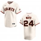 Giants #24 Willie Mays Cream Stitched Jersey