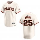 Giants #25 Barry Bonds Cream Stitched Jersey