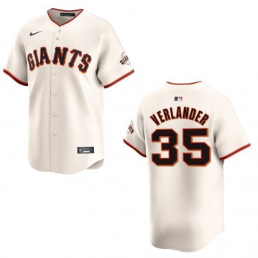 Giants #35 Justin Verlander Cream Stitched Jersey