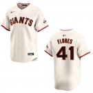 Giants #41 Wilmer Flores Cream Stitched Jersey
