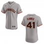 Giants #41 Wilmer Flores Gray Stitched Jersey