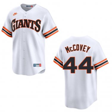 Giants #44 Willie McCovey White Throwback Stitched Jersey