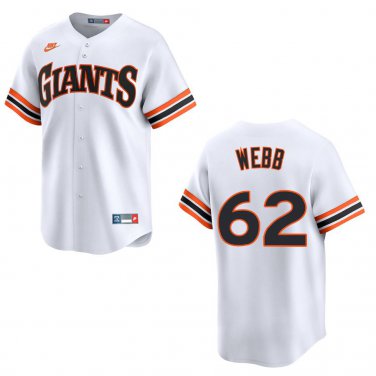 Giants #62 Logan Webb White Throwback Stitched Jersey
