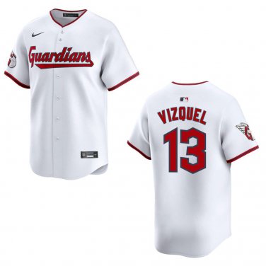Guardians #13 Omar Vizquel White Stitched Jersey