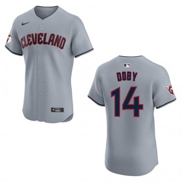 Guardians #14 Larry Doby Gray Stitched Jersey