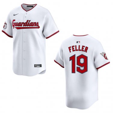 Guardians #19 Bob Feller White Stitched Jersey