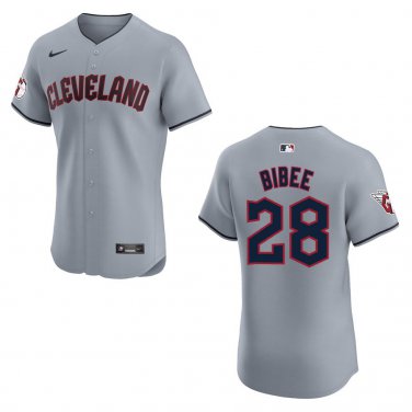 Guardians #28 Tanner Bibee Gray Stitched Jersey
