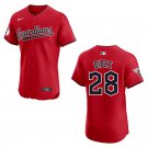 Guardians #28 Tanner Bibee Red Stitched Jersey