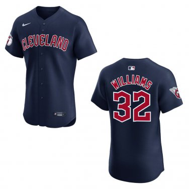 Guardians #32 Gavin Williams Navy Stitched Jersey