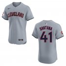 Guardians #41 Carlos Santana Gray Stitched Jersey