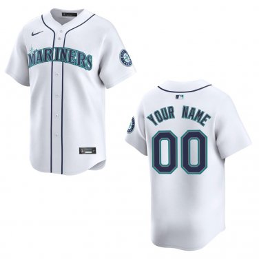 Mariners #00 Custom Name And Number White Stitched Jersey
