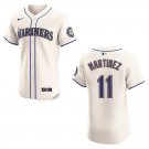 Mariners #11 Edgar Martinez Cream Stitched Jersey