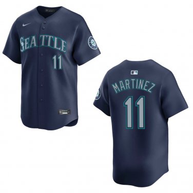Mariners #11 Edgar Martinez Navy Stitched Jersey