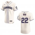 Mariners #22 Bryan Woo Cream Stitched Jersey