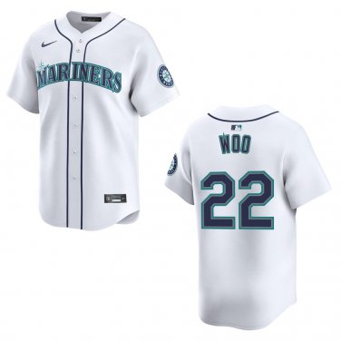Mariners #22 Bryan Woo White Stitched Jersey