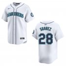 Mariners #28 Eugenio Suarez White Stitched Jersey