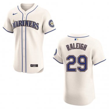 Mariners #29 Cal Raleigh Cream Stitched Jersey