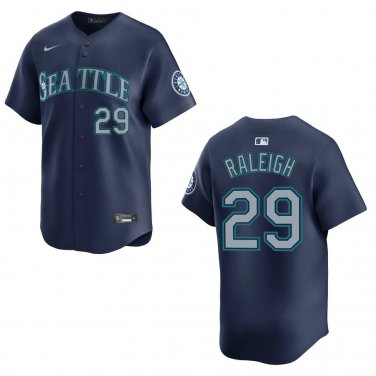 Mariners #29 Cal Raleigh Navy Stitched Jersey