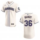 Mariners #36 Logan Gilbert Cream Stitched Jersey