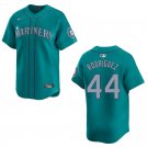 Mariners #44 Julio Rodriguez Aqua Stitched Jersey