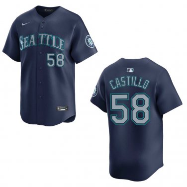 Mariners #58 Luis Castillo Navy Stitched Jersey