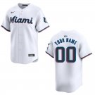 Marlins #00 Custom Name And Number White Stitched Jersey
