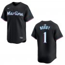 Marlins #1 Connor Norby Black Stitched Jersey