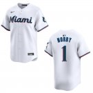 Marlins #1 Connor Norby White Stitched Jersey