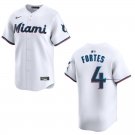 Marlins #4 Nick Fortes White Stitched Jersey