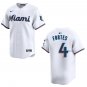 Marlins #4 Nick Fortes White Stitched Jersey
