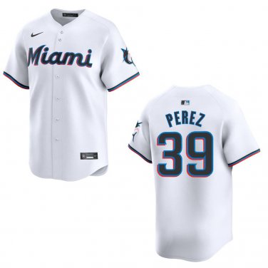 Marlins #39 Eury Perez White Stitched Jersey