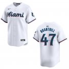 Marlins #47 Cal Quantrill White Stitched Jersey