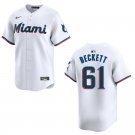 Marlins #61 Josh Beckett White Stitched Jersey