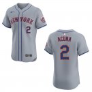 Mets #2 Luisangel Acuna Gray Stitched Jersey