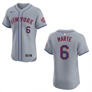 Mets #6 Starling Marte Gray Stitched Jersey