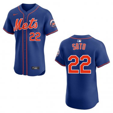 Mets #22 Juan Soto Blue Stitched Jersey