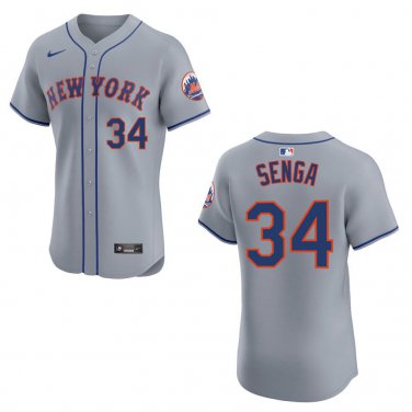 Mets #34 Kodai Senga Gray Stitched Jersey