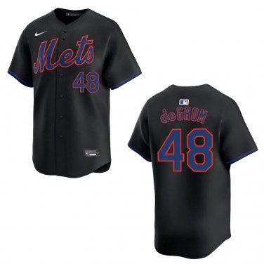 Mets #48 Jacob deGrom Black Stitched Jersey