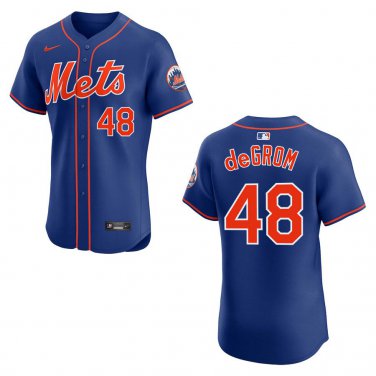 Mets #48 Jacob deGrom Blue Stitched Jersey
