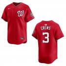 Nationals #3 Dylan Crews Red Stitched Jersey