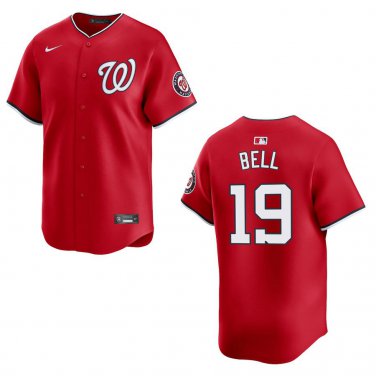 Nationals #19 Josh Bell Red Stitched Jersey