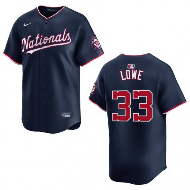 Nationals #33 Nate Lowe Navy Stitched Jersey