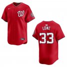 Nationals #33 Nate Lowe Red Stitched Jersey