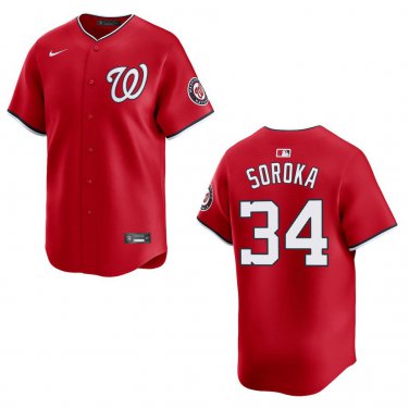 Nationals #34 Mike Soroka Red Stitched Jersey