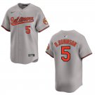 Orioles #5 Brooks Robinson Gray Stitched Jersey