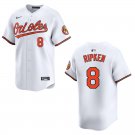 Orioles #8 Cal Ripken Jr. White Stitched Jersey