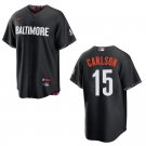 Orioles #15 Dylan Carlson Black City Stitched Jersey