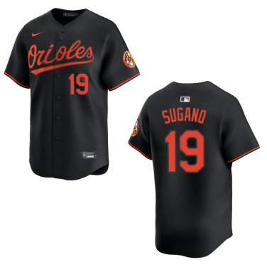 Orioles #19 Tomoyuki Sugano Black Stitched Jersey