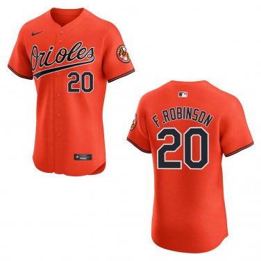 Orioles #20 Frank Robinson Orange Stitched Jersey